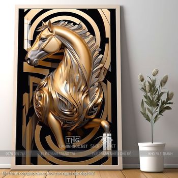 file tranh con giap decor tuoi con ngua ngo dep 612