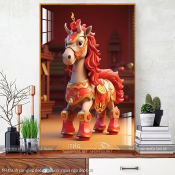 file tranh con giap decor tuoi con ngua ngo dep 615