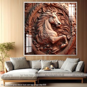 file tranh con giap decor tuoi con ngua ngo dep 616