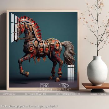 file tranh con giap decor tuoi con ngua ngo dep 617