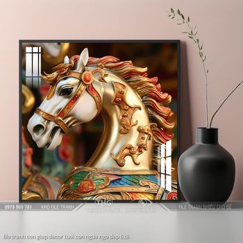 file tranh con giap decor tuoi con ngua ngo dep 618