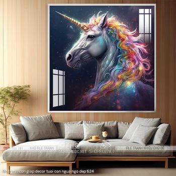 file tranh con giap decor tuoi con ngua ngo dep 624