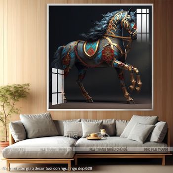 file tranh con giap decor tuoi con ngua ngo dep 628