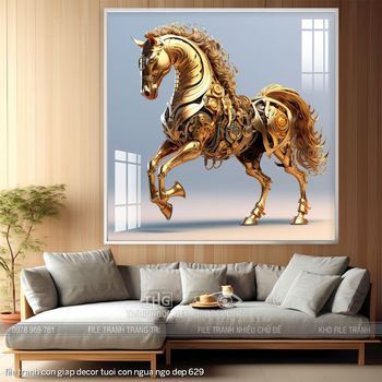 file tranh con giap decor tuoi con ngua ngo dep 629