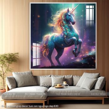 file tranh con giap decor tuoi con ngua ngo dep 630