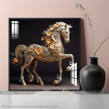 file tranh con giap decor tuoi con ngua ngo dep 634