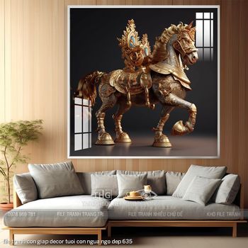 file tranh con giap decor tuoi con ngua ngo dep 635