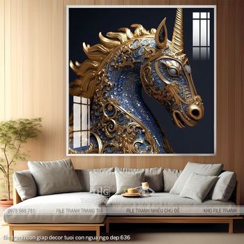 file tranh con giap decor tuoi con ngua ngo dep 636