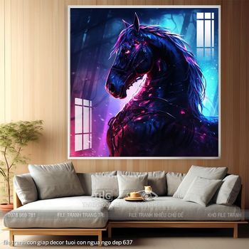 file tranh con giap decor tuoi con ngua ngo dep 637