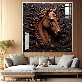 file tranh con giap decor tuoi con ngua ngo dep 643