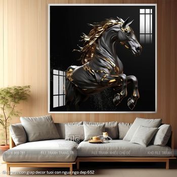 file tranh con giap decor tuoi con ngua ngo dep 652