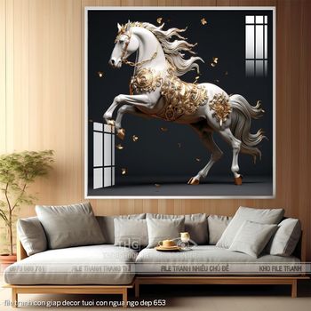 file tranh con giap decor tuoi con ngua ngo dep 653