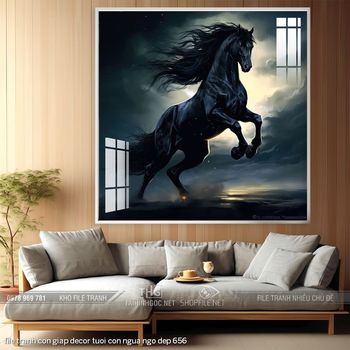 file tranh con giap decor tuoi con ngua ngo dep 656