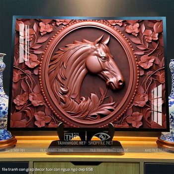 file tranh con giap decor tuoi con ngua ngo dep 658