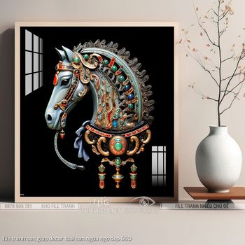 file tranh con giap decor tuoi con ngua ngo dep 660