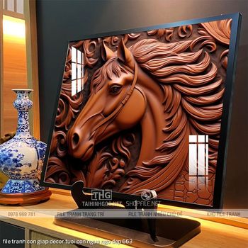 file tranh con giap decor tuoi con ngua ngo dep 663