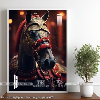 file tranh con giap decor tuoi con ngua ngo dep 665