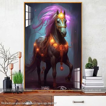 file tranh con giap decor tuoi con ngua ngo dep 667