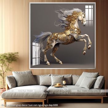 file tranh con giap decor tuoi con ngua ngo dep 668