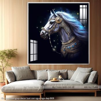 file tranh con giap decor tuoi con ngua ngo dep 669