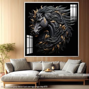 file tranh con giap decor tuoi con ngua ngo dep 670