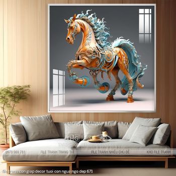 file tranh con giap decor tuoi con ngua ngo dep 671