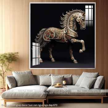 file tranh con giap decor tuoi con ngua ngo dep 673