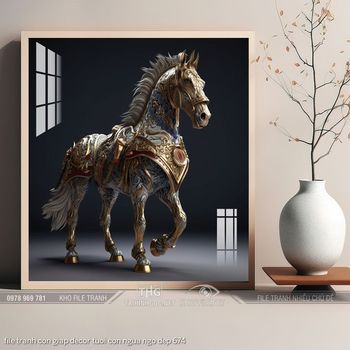 file tranh con giap decor tuoi con ngua ngo dep 674