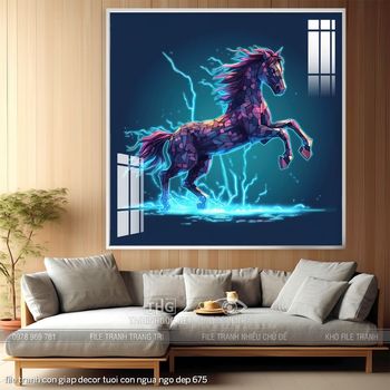 file tranh con giap decor tuoi con ngua ngo dep 675