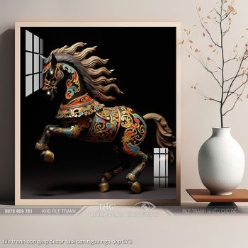 file tranh con giap decor tuoi con ngua ngo dep 676