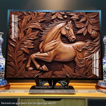 file tranh con giap decor tuoi con ngua ngo dep 677