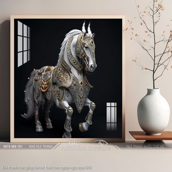 file tranh con giap decor tuoi con ngua ngo dep 678