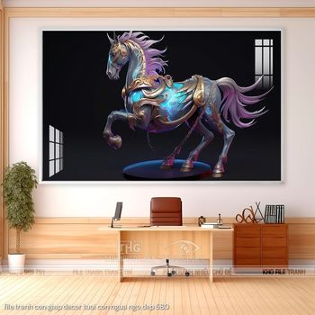 file tranh con giap decor tuoi con ngua ngo dep 680