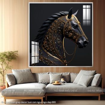 file tranh con giap decor tuoi con ngua ngo dep 681