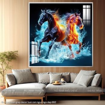 file tranh con giap decor tuoi con ngua ngo dep 682