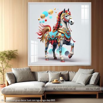 file tranh con giap decor tuoi con ngua ngo dep 685