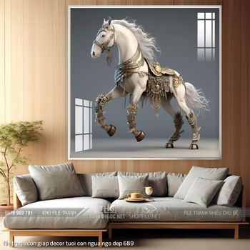 file tranh con giap decor tuoi con ngua ngo dep 689