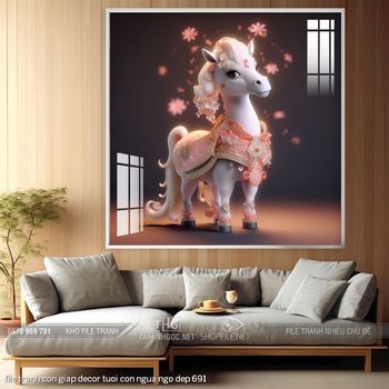 file tranh con giap decor tuoi con ngua ngo dep 691