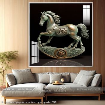 file tranh con giap decor tuoi con ngua ngo dep 692