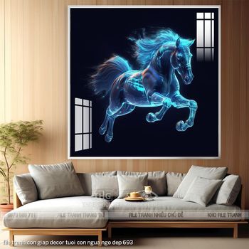 file tranh con giap decor tuoi con ngua ngo dep 693