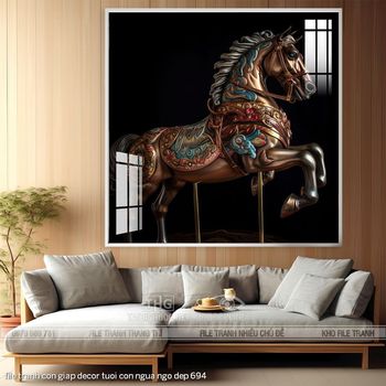 file tranh con giap decor tuoi con ngua ngo dep 694