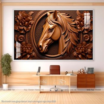 file tranh con giap decor tuoi con ngua ngo dep 698