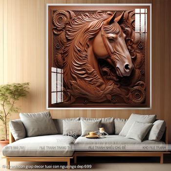 file tranh con giap decor tuoi con ngua ngo dep 699