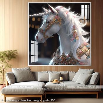 file tranh con giap decor tuoi con ngua ngo dep 702