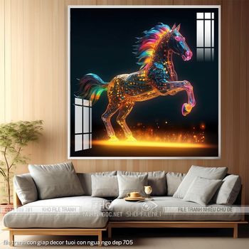 file tranh con giap decor tuoi con ngua ngo dep 705