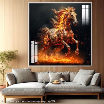 file tranh con giap decor tuoi con ngua ngo dep 707