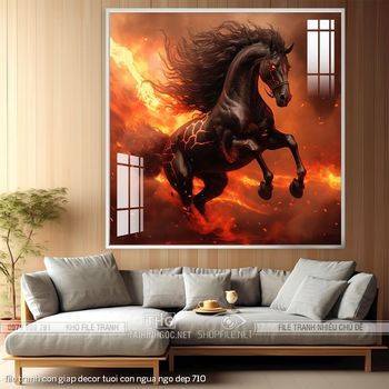 file tranh con giap decor tuoi con ngua ngo dep 710