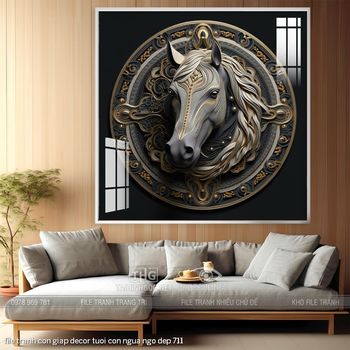 file tranh con giap decor tuoi con ngua ngo dep 711