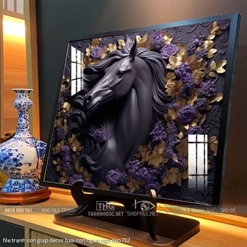 file tranh con giap decor tuoi con ngua ngo dep 712