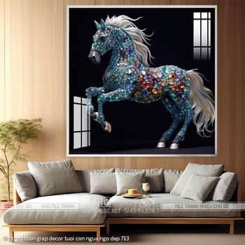 file tranh con giap decor tuoi con ngua ngo dep 713